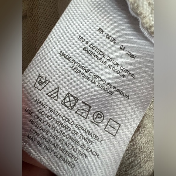 MOTH Anthropologie Women's s-m‎ Beige & pink striped knit cardigan sweater Hi-Lo - Picture 9 of 11